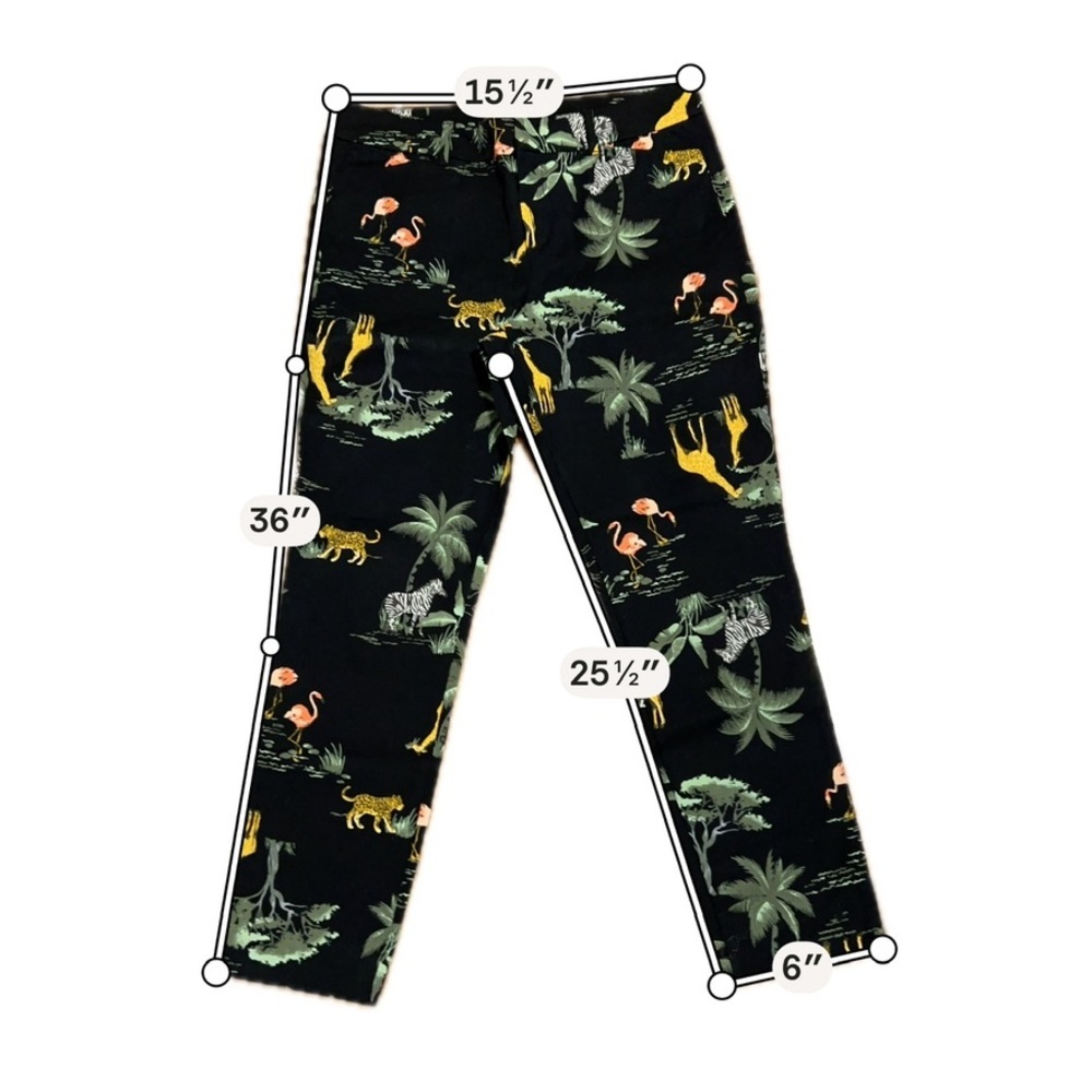 OLD NAVY Pixie Safari Animal Print Ankle Pants Size M - Picture 2 of 7